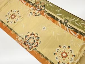 縞に華紋模様織出し袋帯